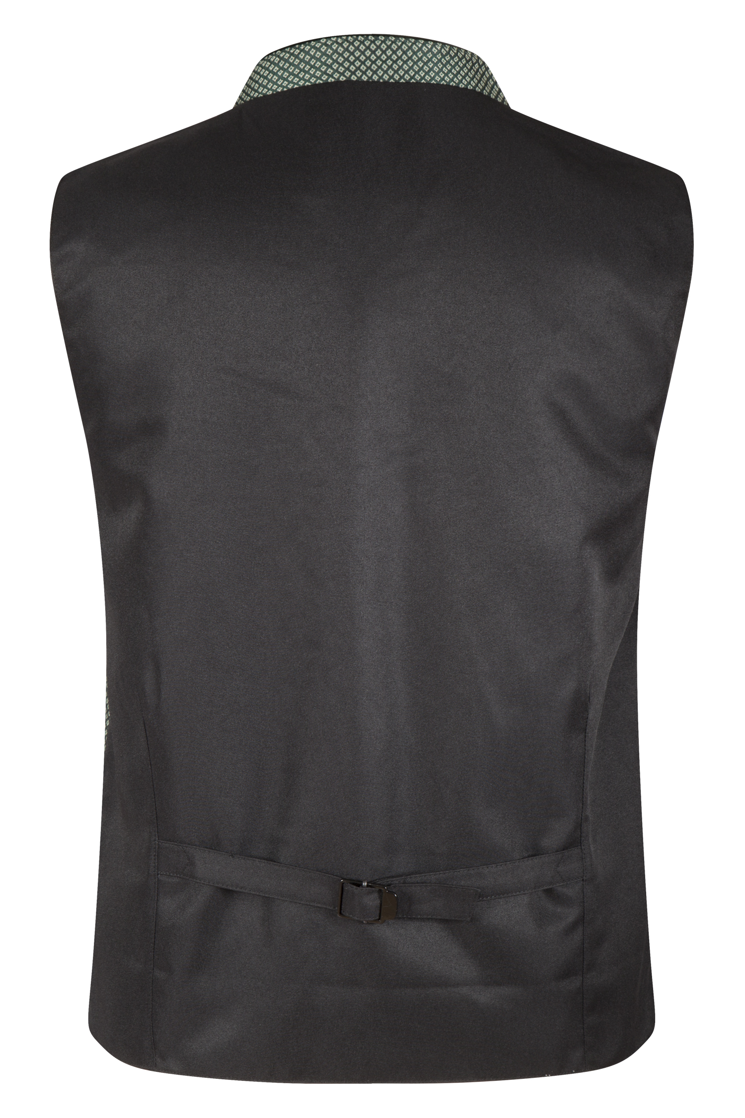 Trachtenweste in dunkelgrün mit Samtkragen - Rückansicht