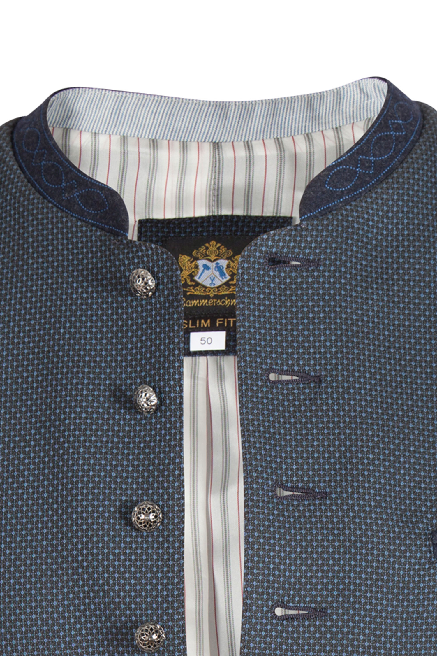 Trachtenweste Mirko in dunkelblau - Detail Knöpfe