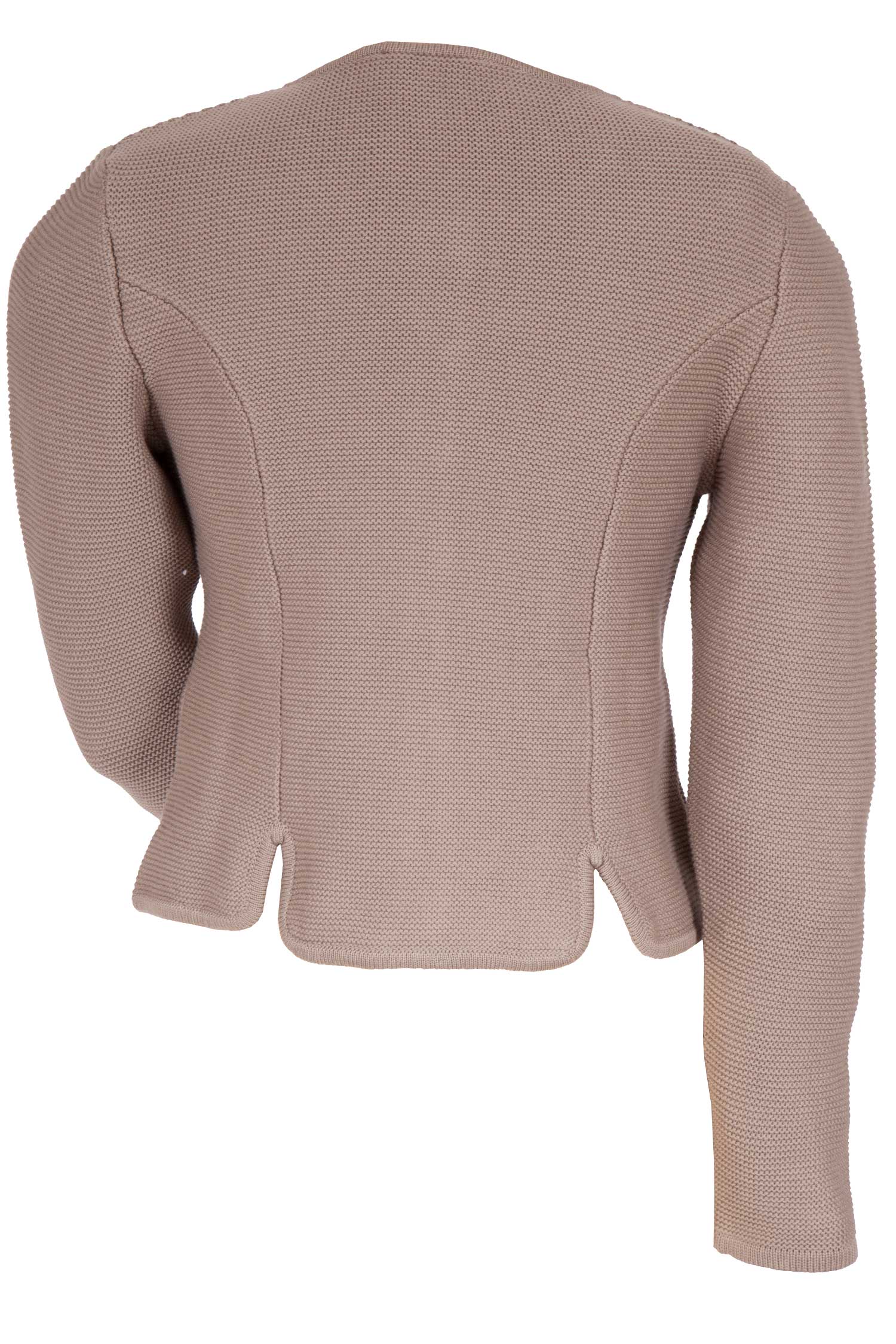 Strickjacke Trachtenjacke Damen taupe schlamm hinten