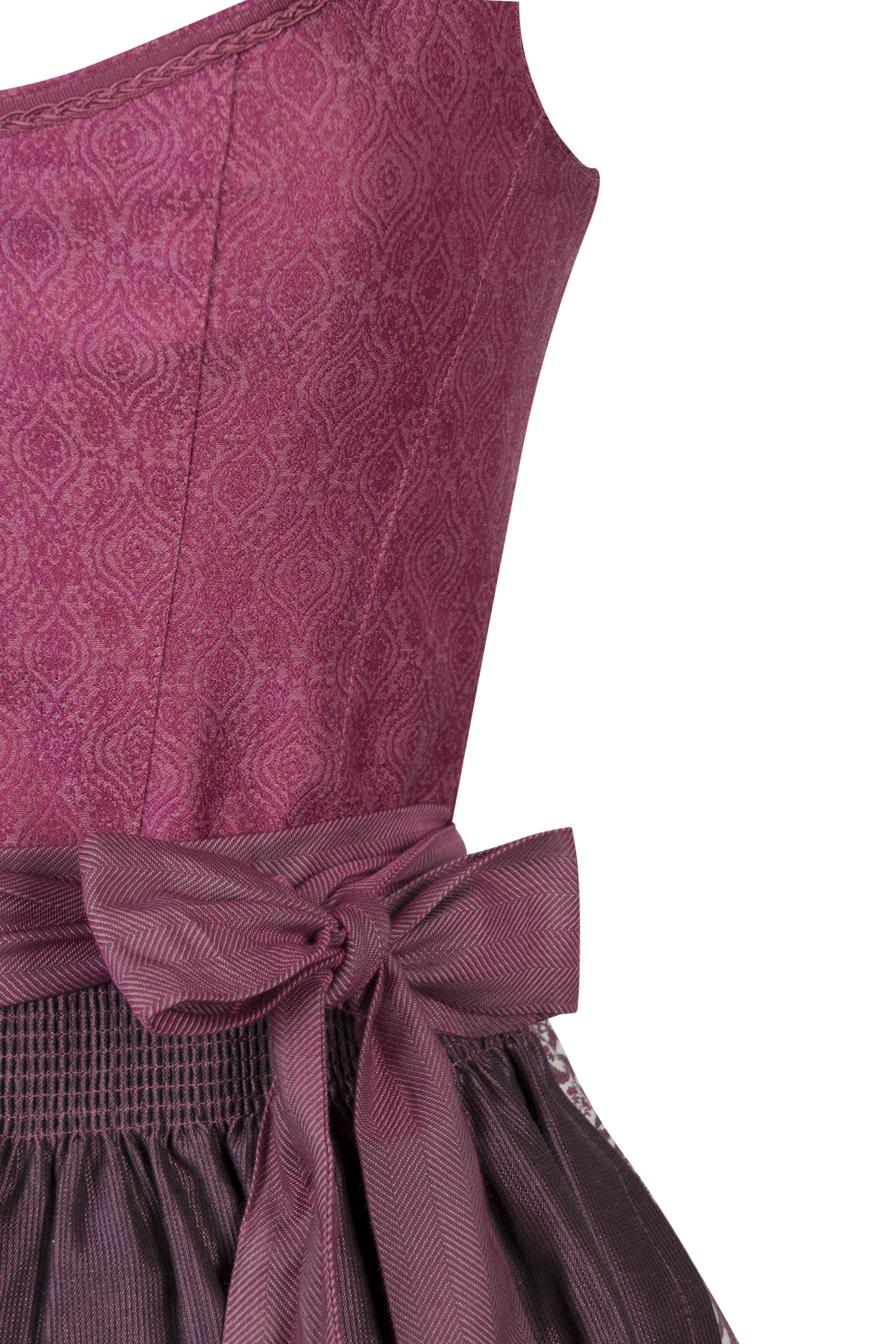 Sissi ey! Dirndl in trendigem Magenta - Detail Mieder