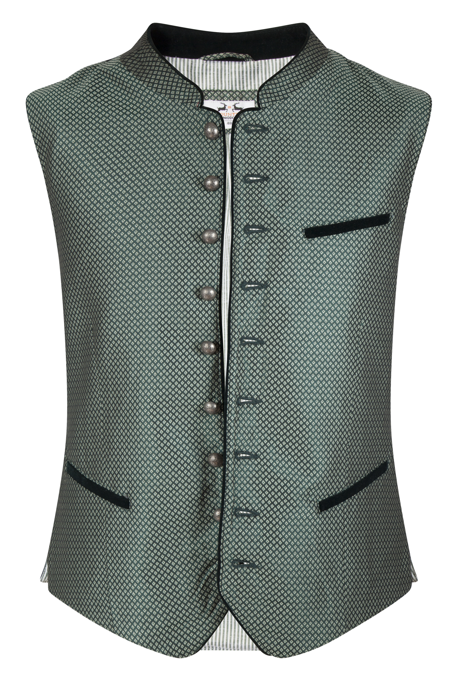 Trachtenweste in dunkelgrün mit Samtkragen