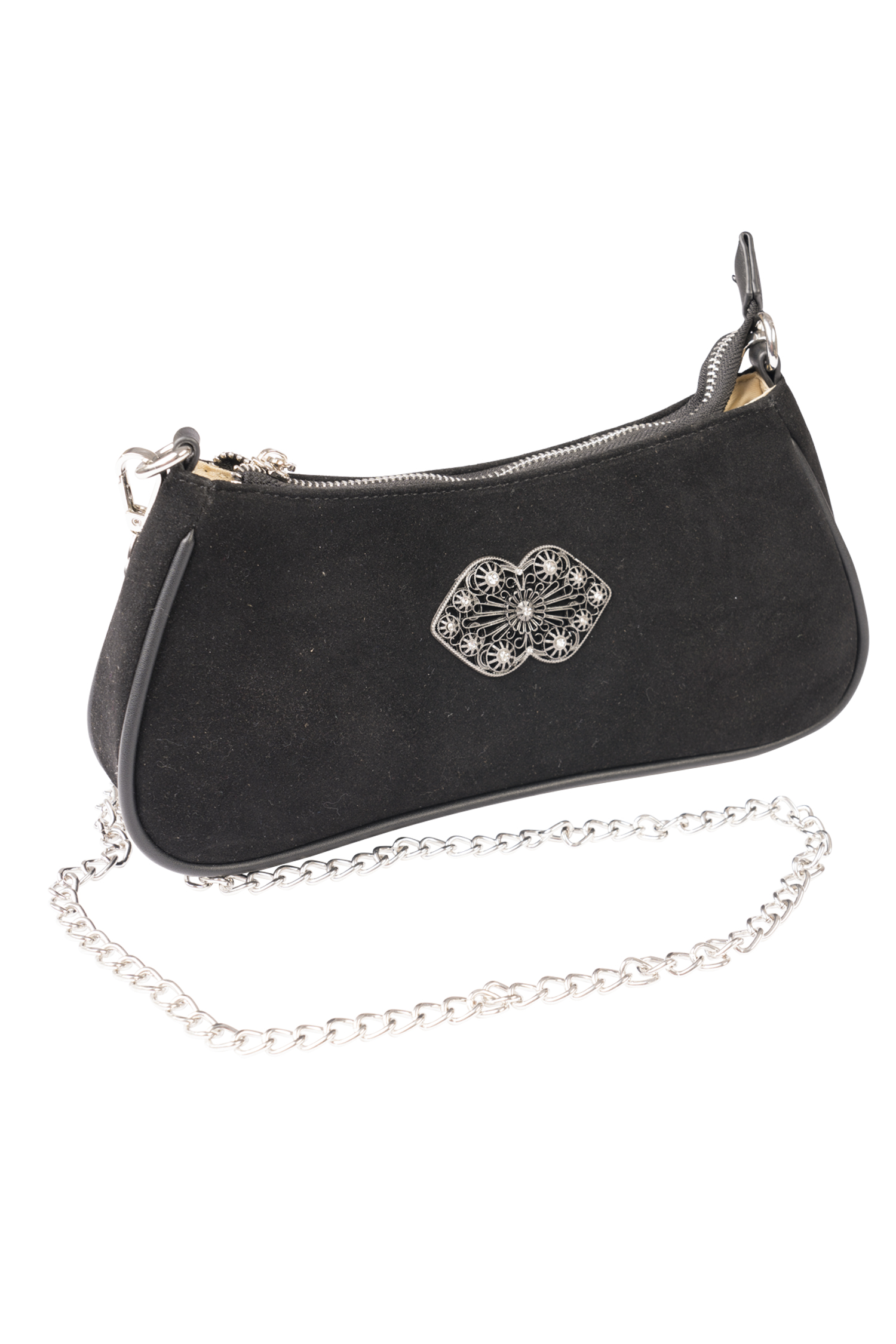 Trachtentasche schwarz mit Strass und Wechselriemen