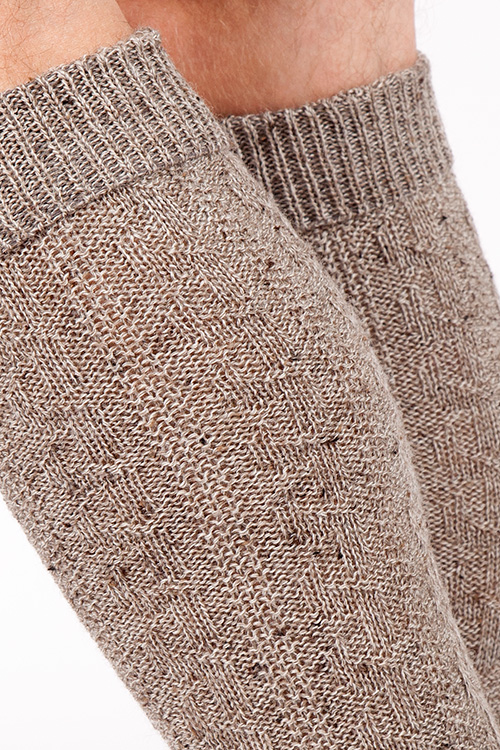 Trachten Kniestrümpfe aus Wolle in braun melange Wade