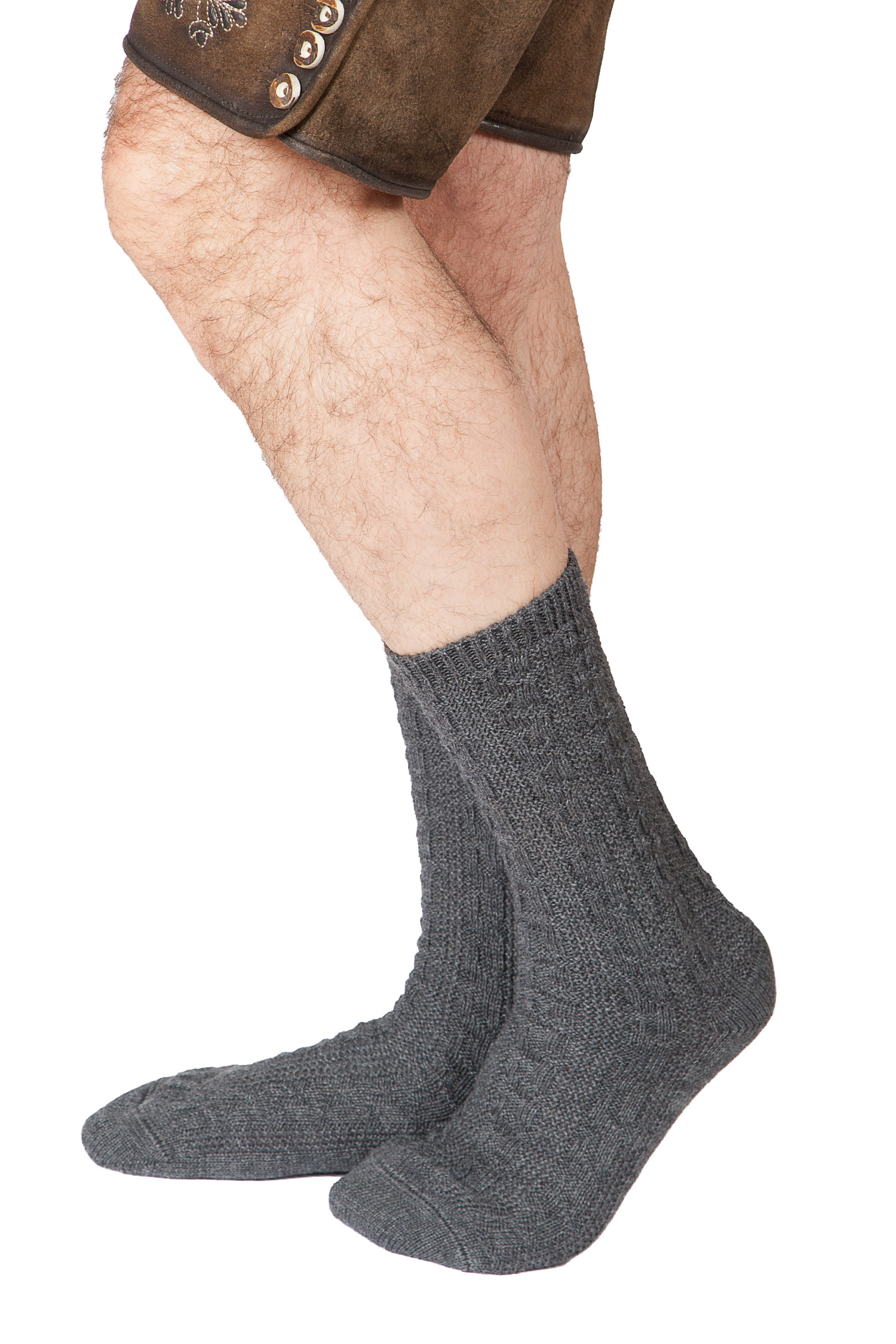 Trachtensocken in grau aus Wolle