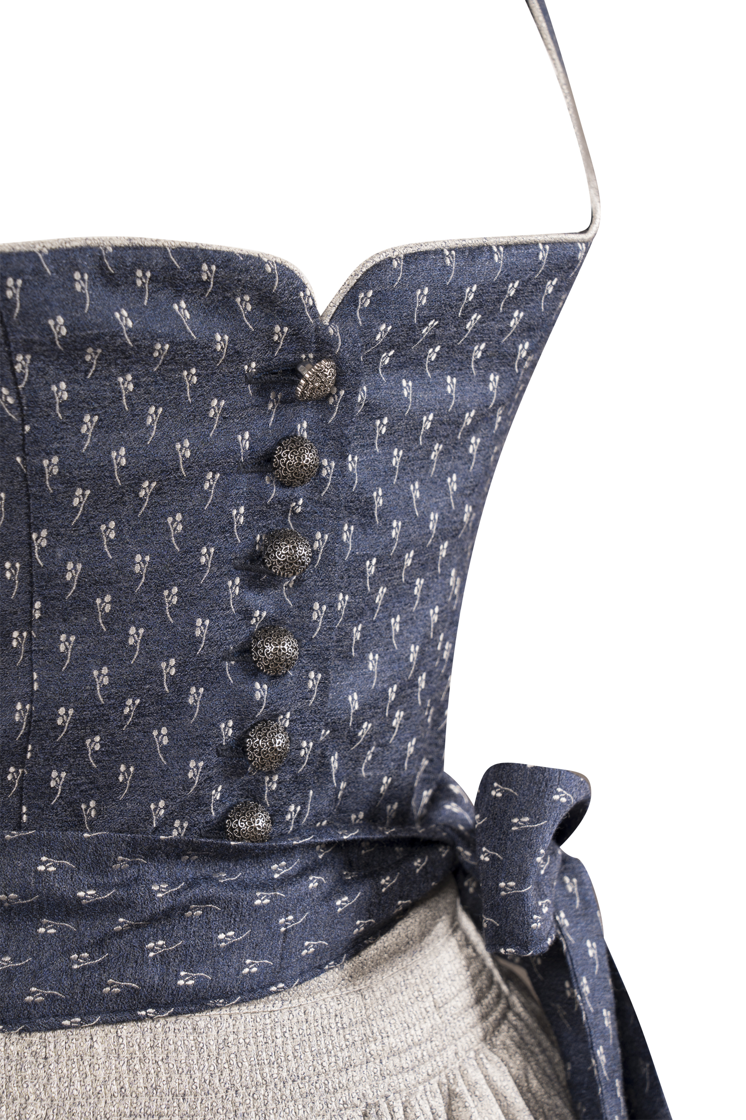 Dunkelblaues Dirndl von Sissi ey! - Detail Mieder