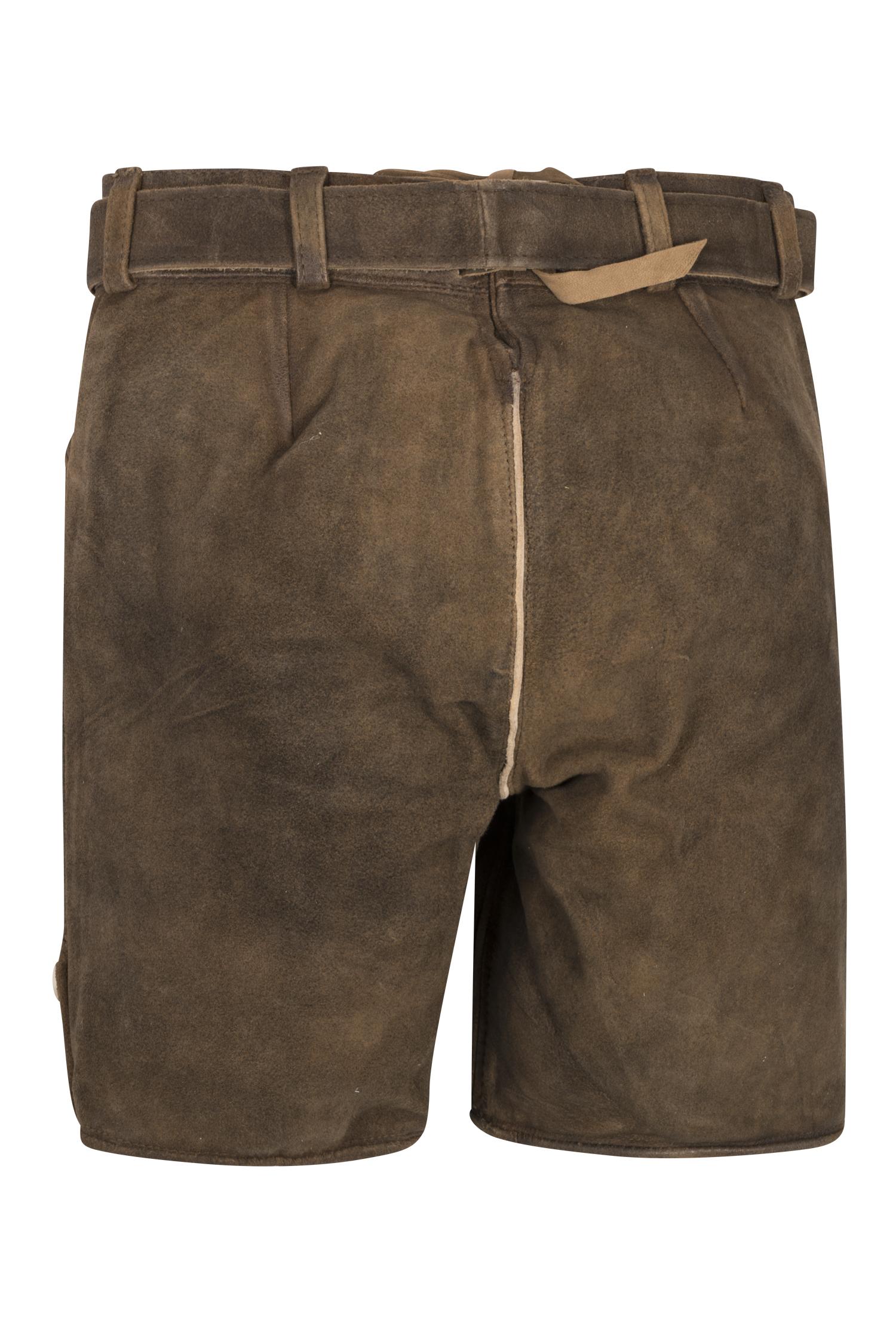 Lederhose Angelina in Mittelbraun Rückansicht