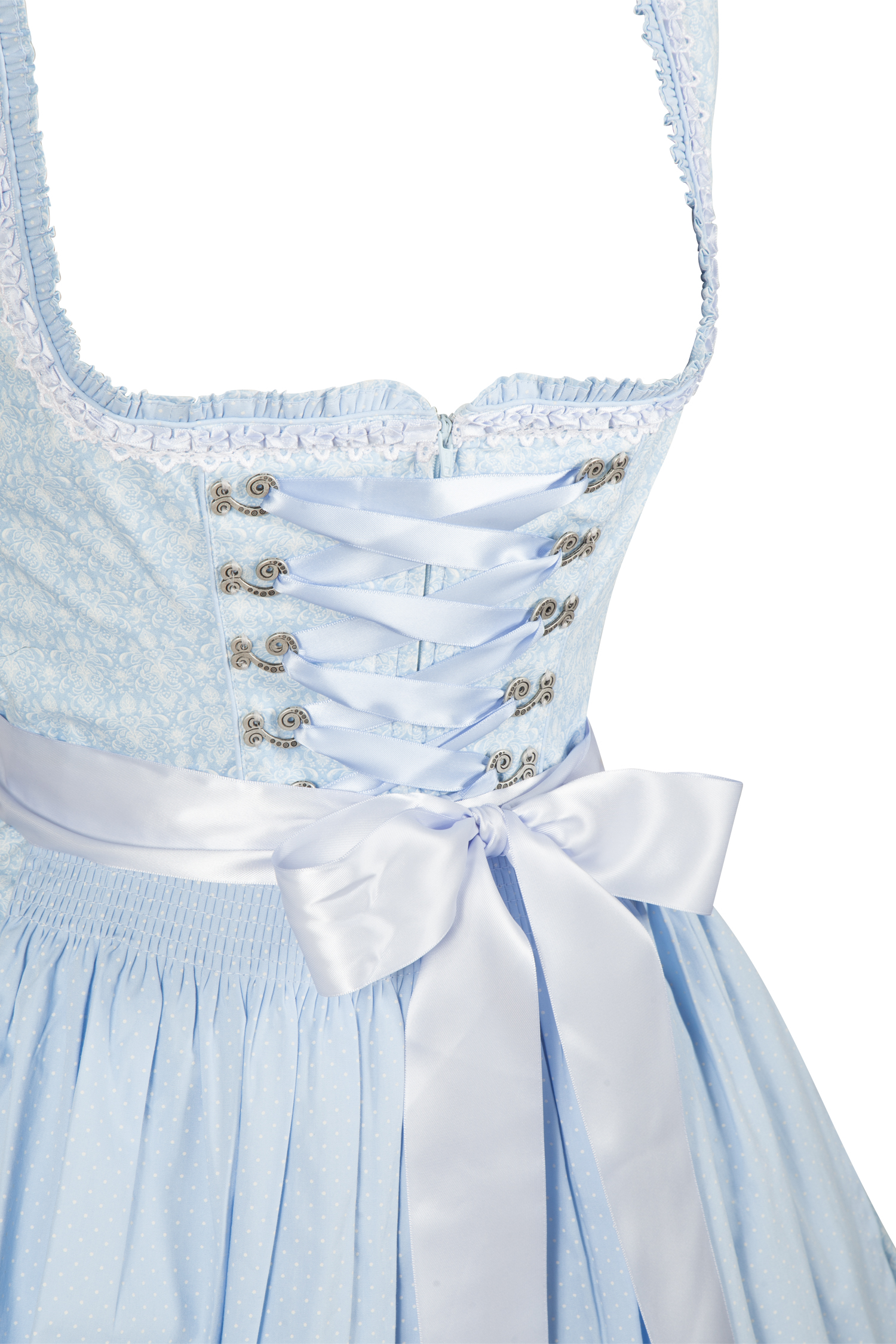 Aufwendiges Dirndl in hellblau von Happy Dirndl - Detail Mieder