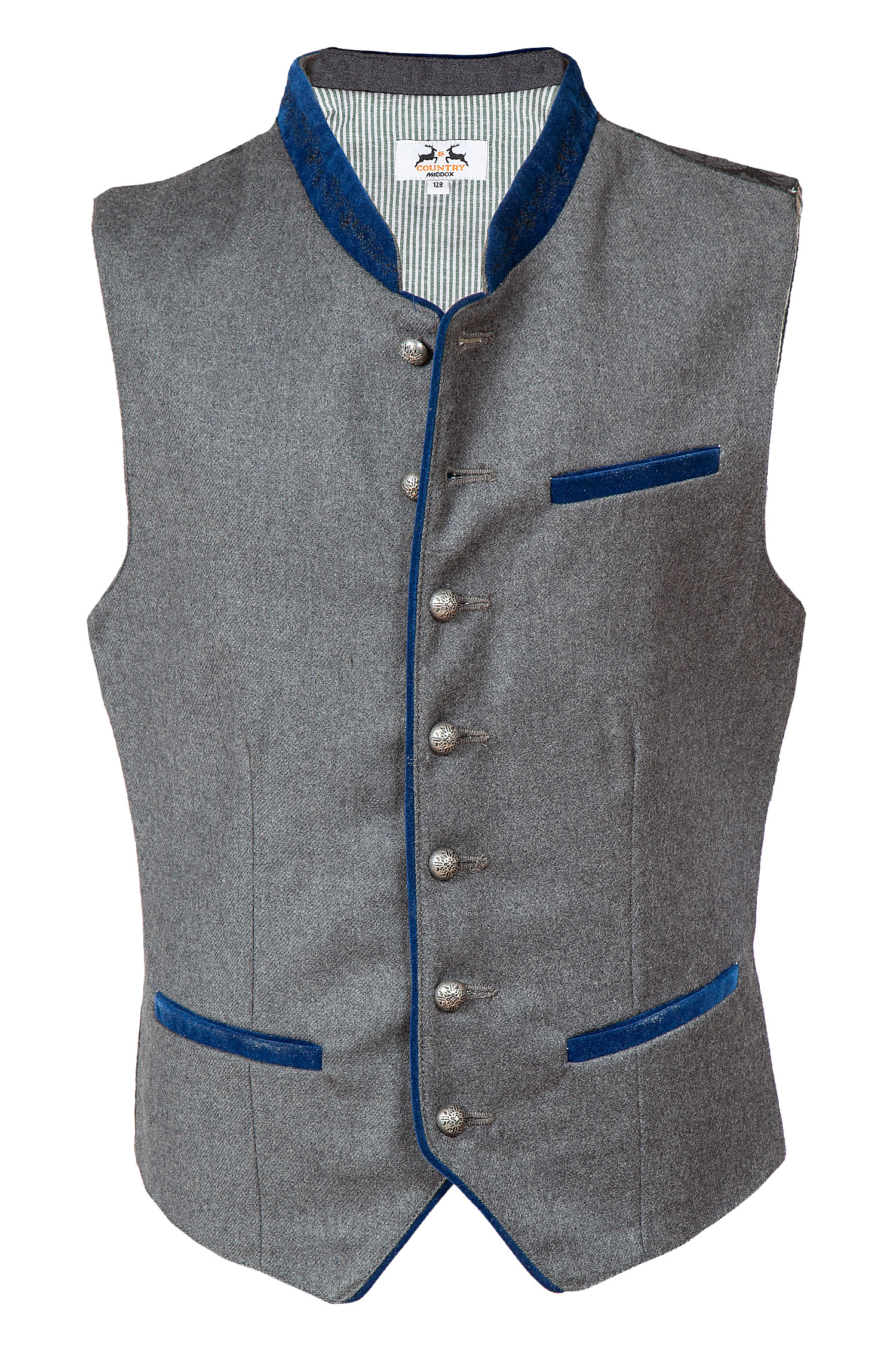 Kinder Trachtenweste in grau und blau