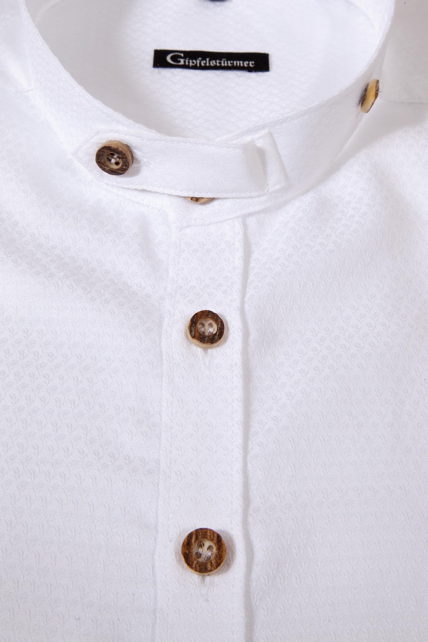 Herren Trachten Hemd in weiß mit Stehkragen Kragen