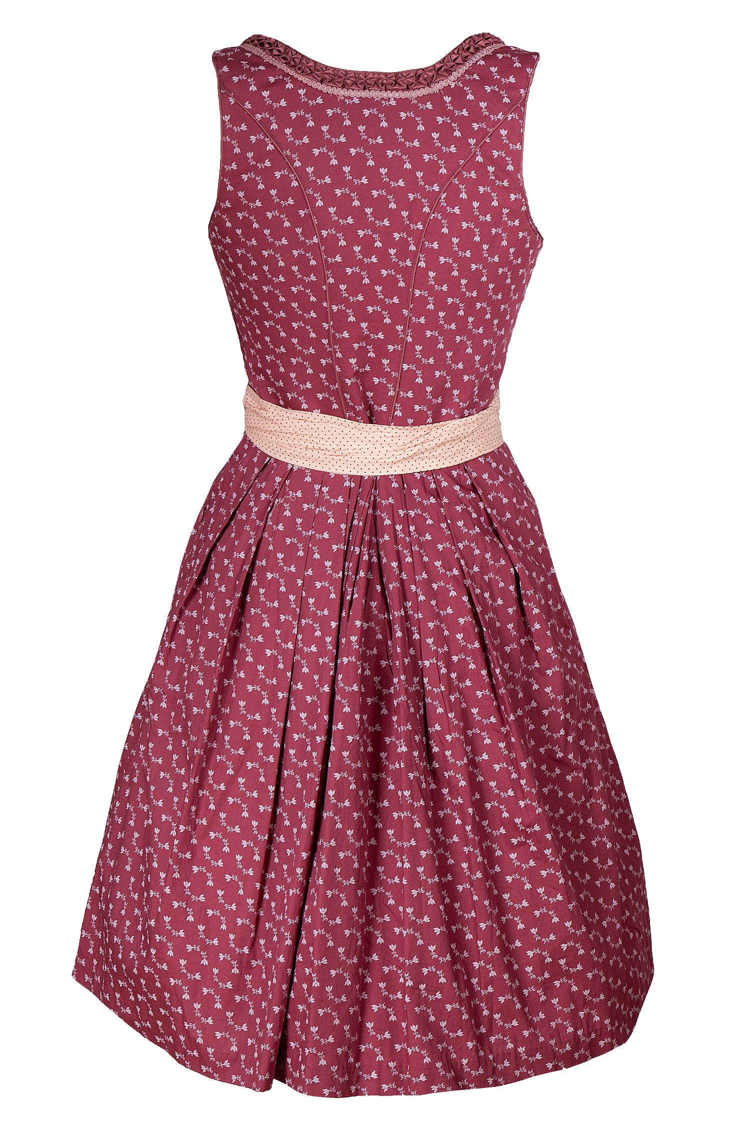 Dirndl in rot mit Blumenmuster - Rückseite