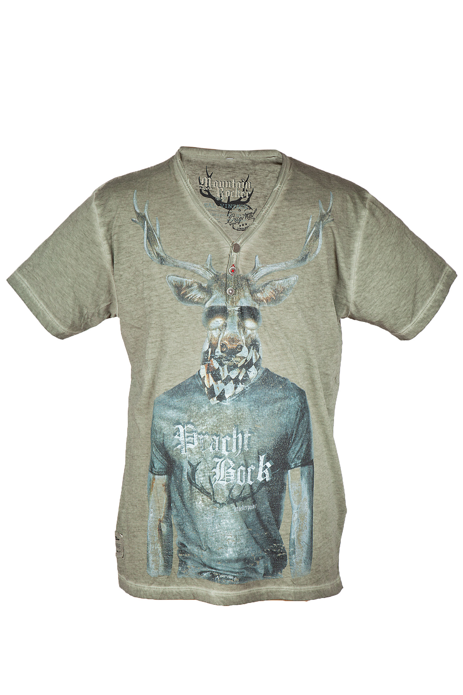 Herren Trachten T-Shirt in grau