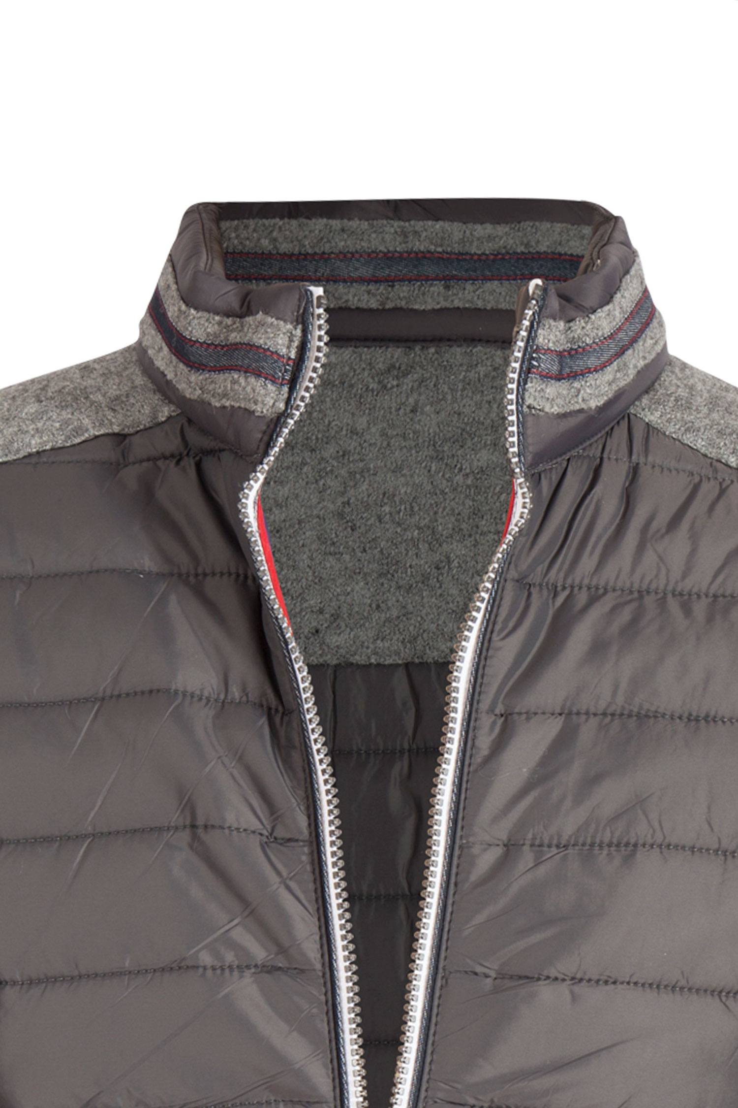 Herren Trachtenjacke Darnsee in grau mit Strick - Detail Reißverschluss