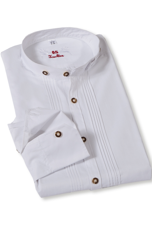 Trachtenhemd Herren in weiß mit Stehkragen von Orbis